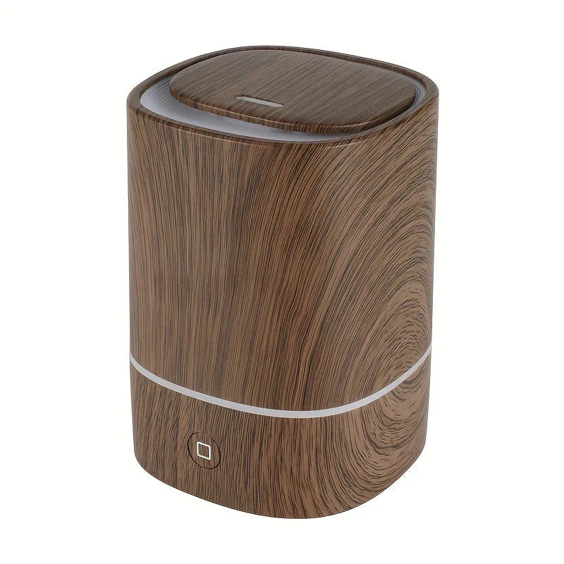 Wooden Look Ultrasonic Humidifier – Silent Aroma Diffuser with LED Lights & Auto-Off Feature