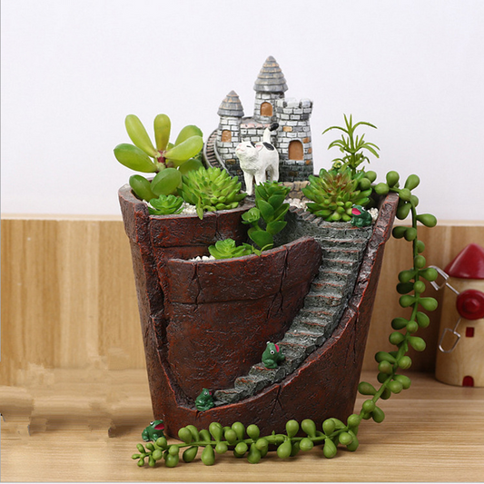 Mini Bonsai Plant Pot – Decorative Succulent Container for Micro Gardens and Landscapes