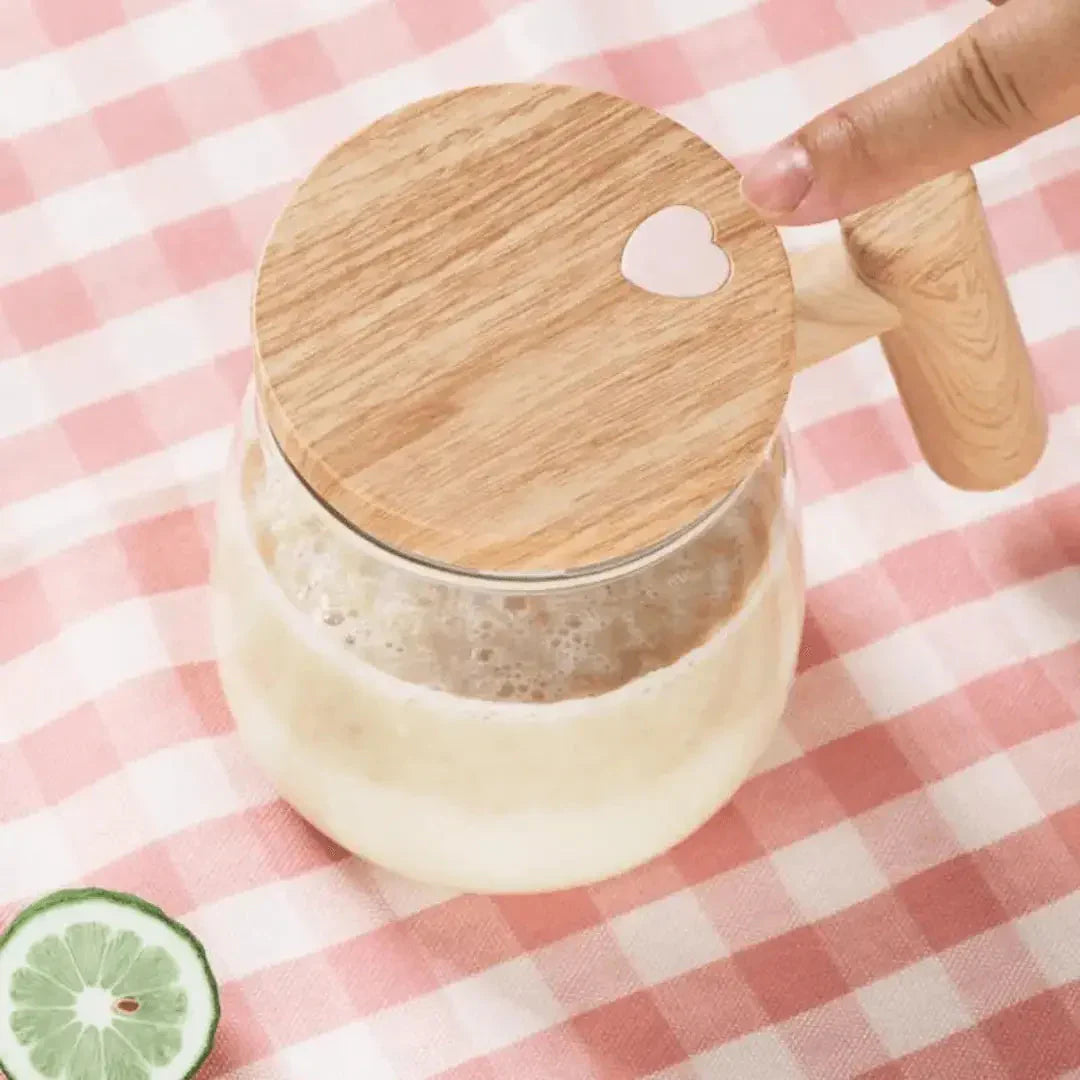 Wooden Self-Stirring Mug