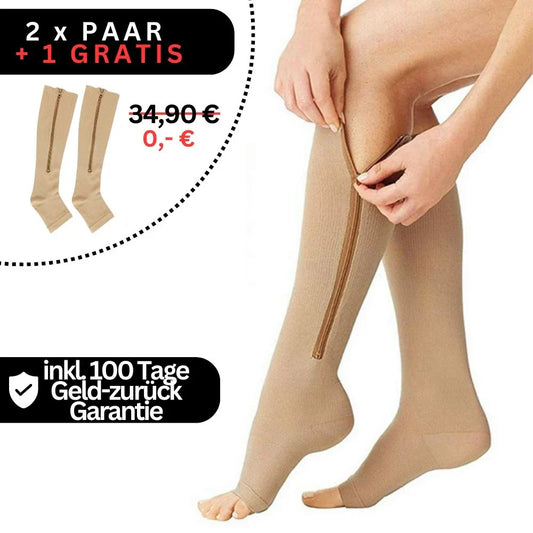 Easy-Zip Compression Socks For All-Day Comfort