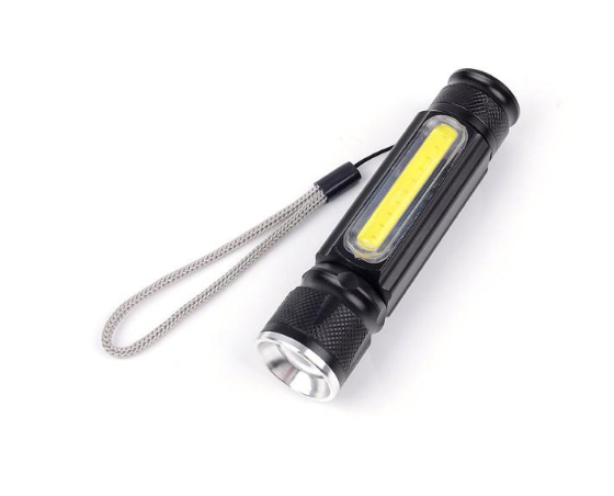 USB Rechargeable LED Flashlight – Magnetic Emergency Light with Strap for Easy Carrying