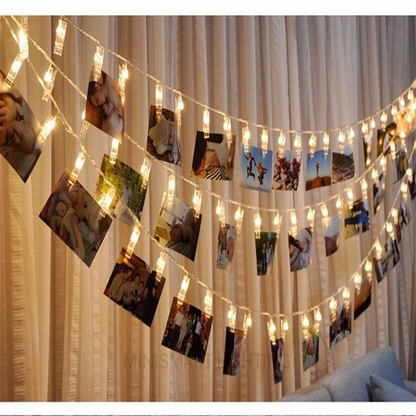 LED Photo Clip String Lights with Battery Power – Colour-Changing Lights for Displaying Photos and Decoration