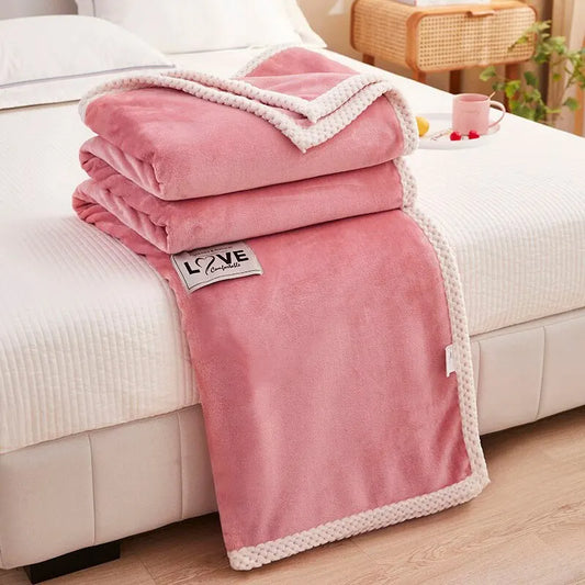 Soft Flannel Fleece Blanket – Cozy Pink Throw