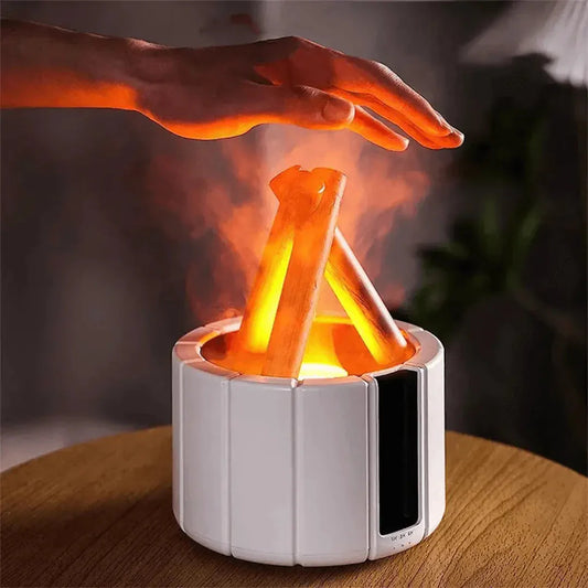 LED Flame Humidifier – Ultrasonic Diffuser with Aromatherapy and Realistic Fire Effect