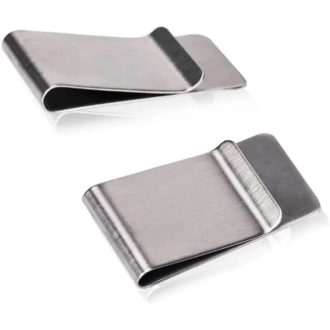 Stylish Stainless Steel Card Holder & Money Clip - Set of 2