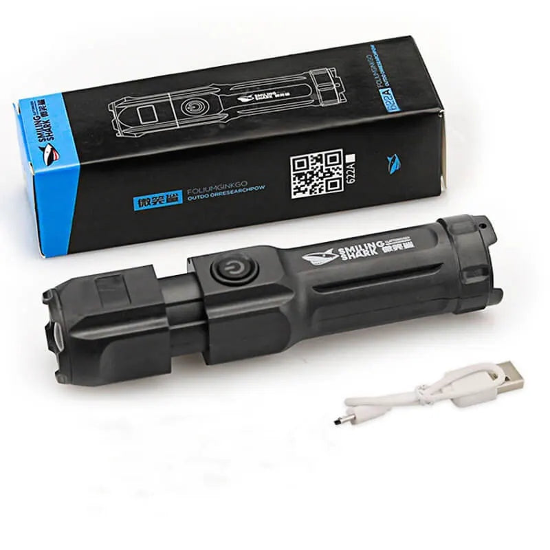 Rechargeable LED Torch with Zoom – Powerful USB Camping Light