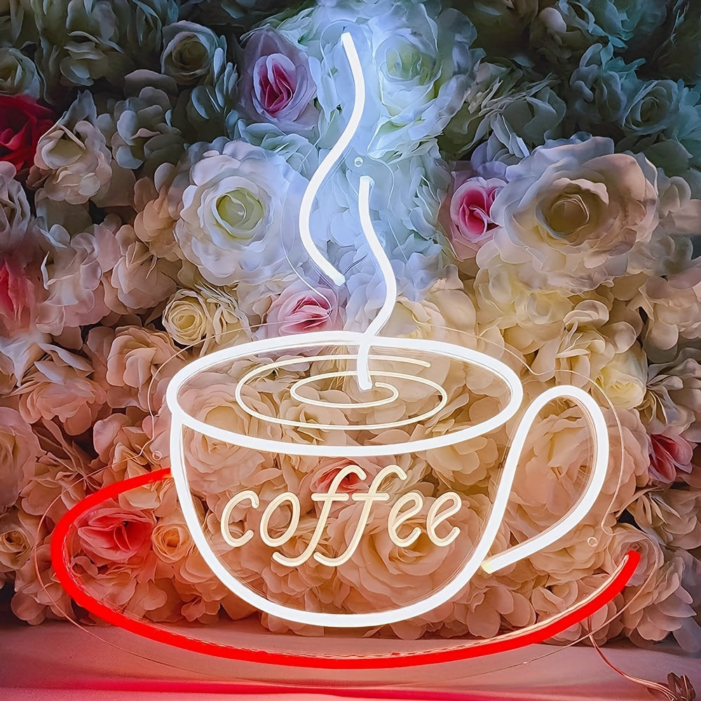 LED Neon Coffee Cup Lamp – Unique Wall Light
