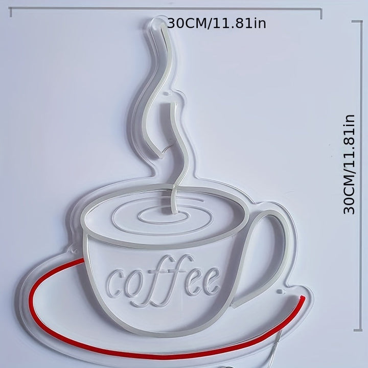 LED Neon Coffee Cup Lamp – Unique Wall Light