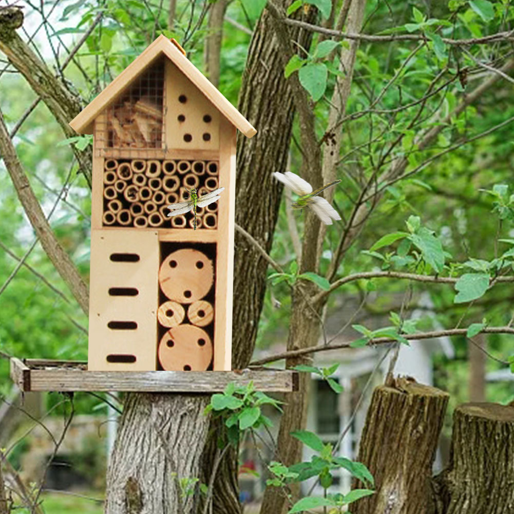 Wooden Insect Habitat - Bee and Bug-Friendly Shelter for Garden and Patio