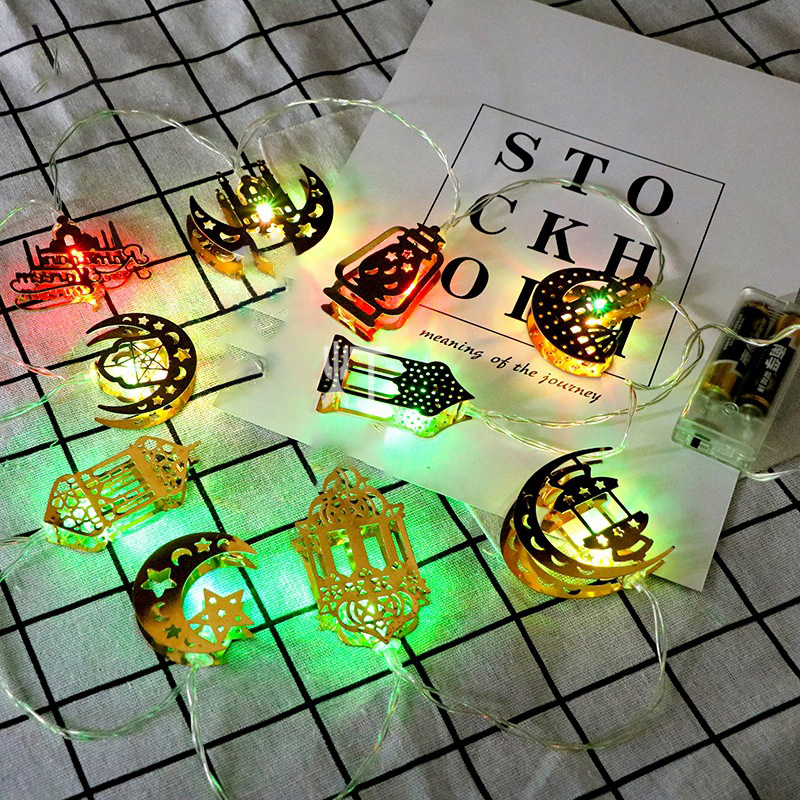 Colourful Led Fairy Lights - Decorative Lights with Moon and Lantern Motifs for the Home and Garden
