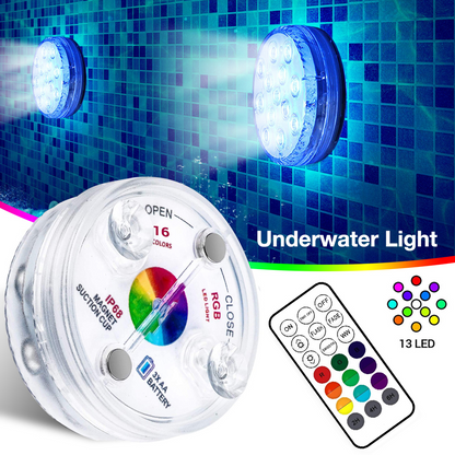 Remote-Controlled Underwater LED Light – RGB Multicolor Pool and Pond Lighting for Bathrooms