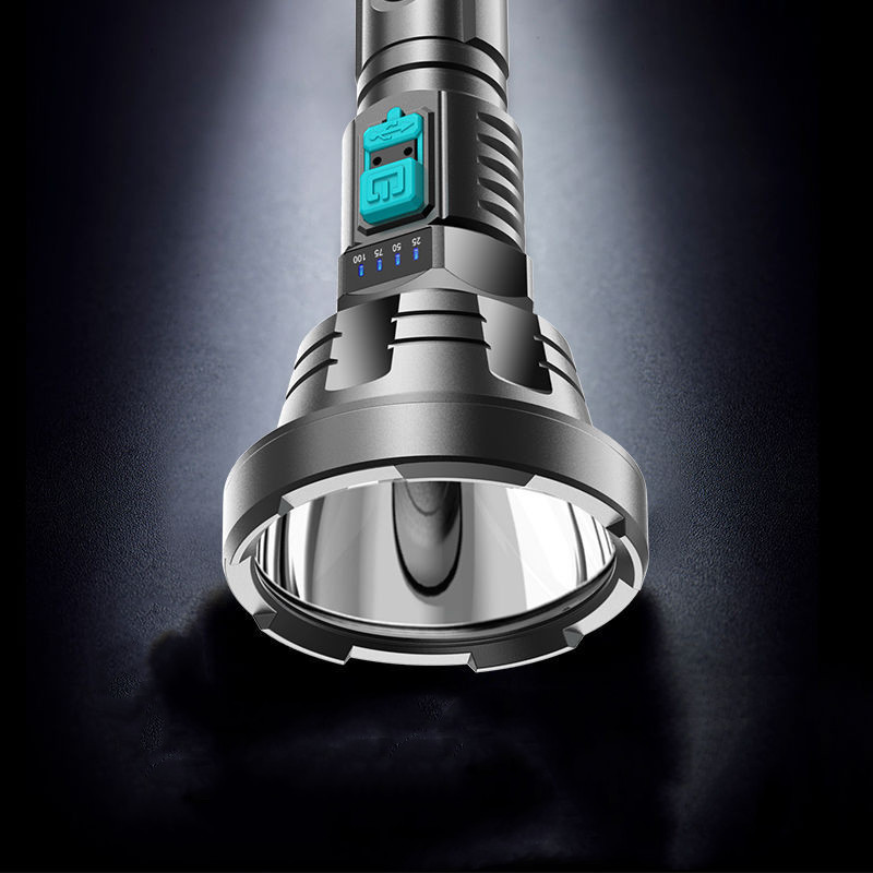 90000LM LED Searchlight – High-Powered Tactical Torch with USB Charging for Outdoor and Emergency Use