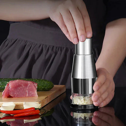 Stainless Steel Multifunctional Garlic and Vegetable Chopper - Effortless Quick Cutting Tool