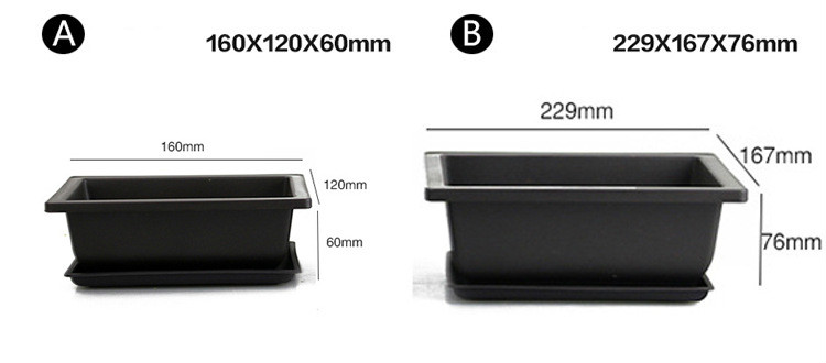 Rectangular Flower Pot with Tray – Durable Plant Container for Garden and Balcony