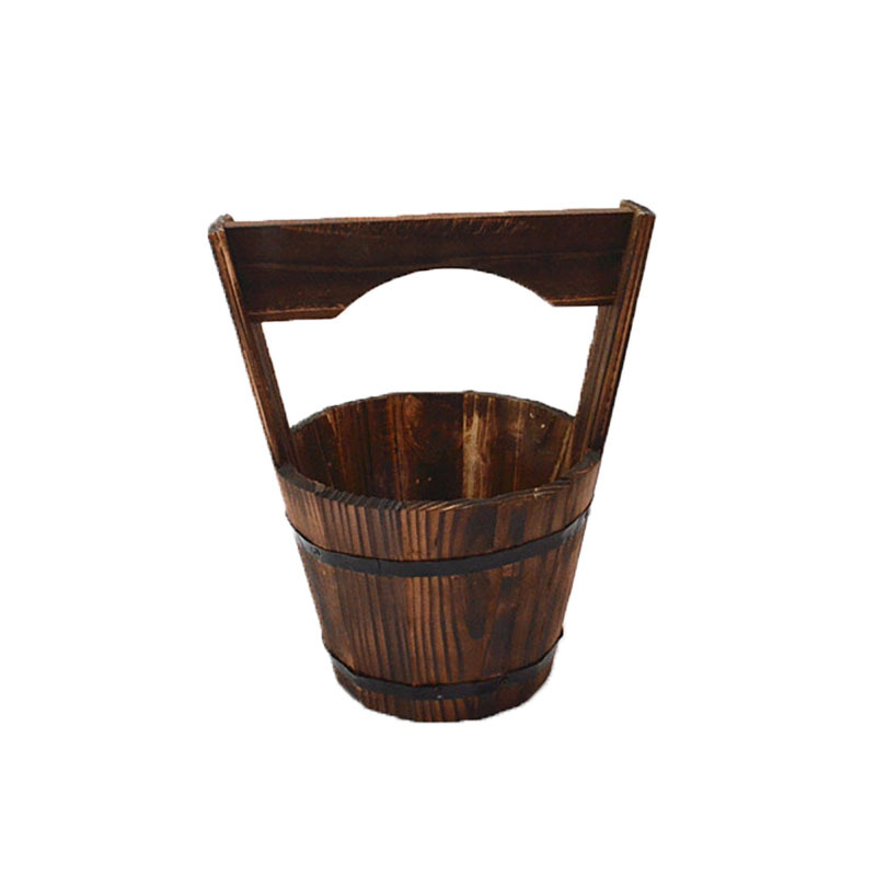 Wooden Barrel Planter - Decorative Flower Pot for Garden and Patio