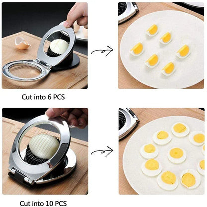 Premium 3-in-1 Stainless Steel Egg Slicer