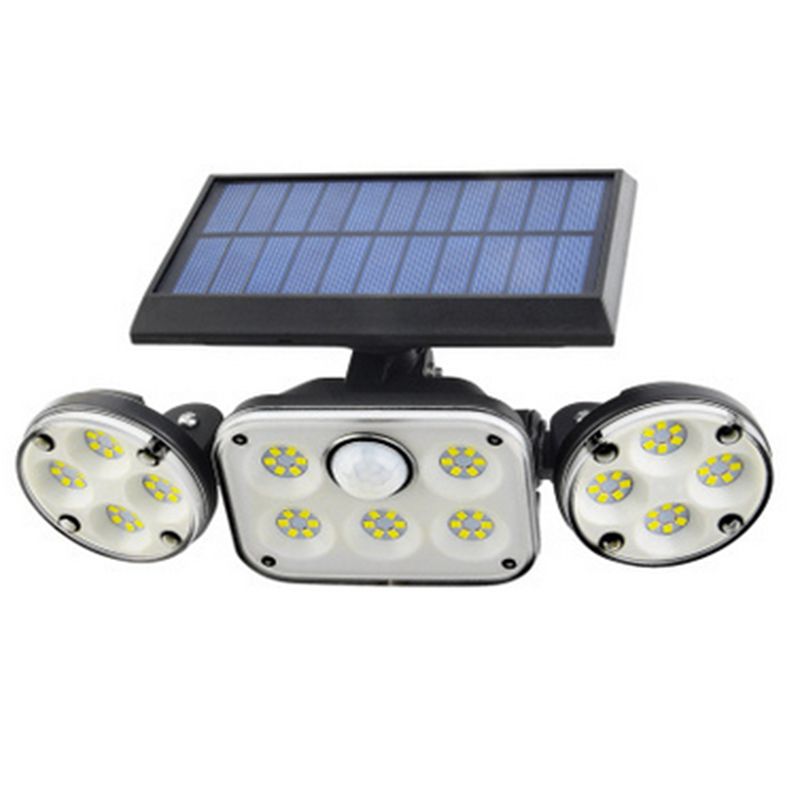 LED Solar Floodlight with Motion Sensor – 3-Spot Outdoor Lighting for Garden, Yard, and Garage