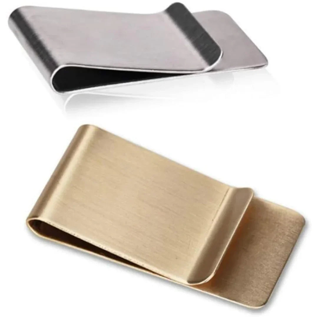 Stylish Stainless Steel Card Holder & Money Clip - Set of 2