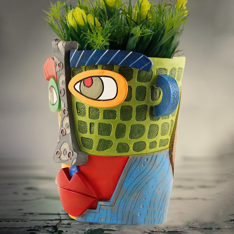 Vibrant Face Planter – Unique Decorative Pot for Home and Garden