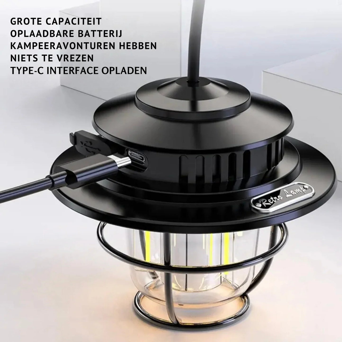 Rechargeable LED Camping Lamp with Hanging Hook