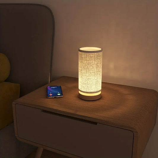 Modern Linen Look Night Lamp – Stylish Design for a Cozy Atmosphere