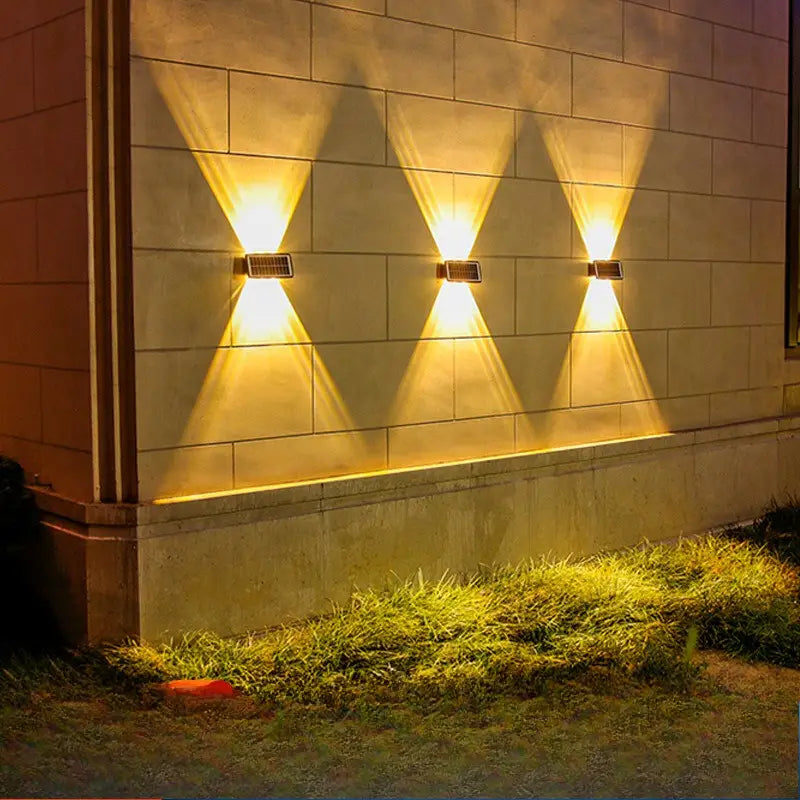 Modern Solar LED Wall Light with Up & Down Lighting Effect – Outdoor Garden and Patio Lighting