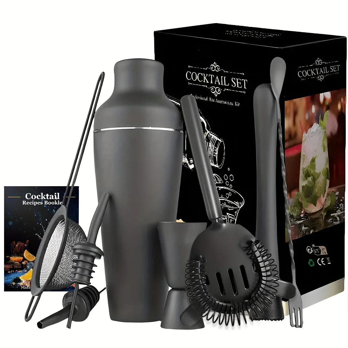 Stainless Steel Professional Cocktail Set – Complete Bartender Kit for Perfectly Crafted Drinks