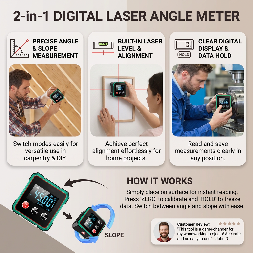 2-in-1 Digital Laser Angle Meter