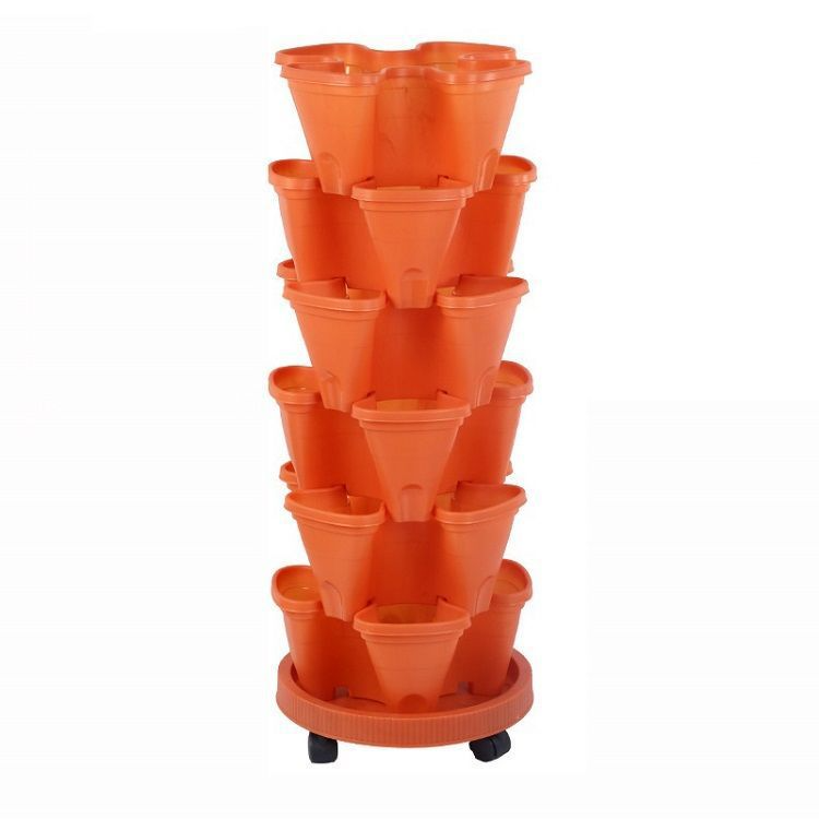6-Tier Vertical Plant Tower - Space-Saving 3D Flower Display System for Garden