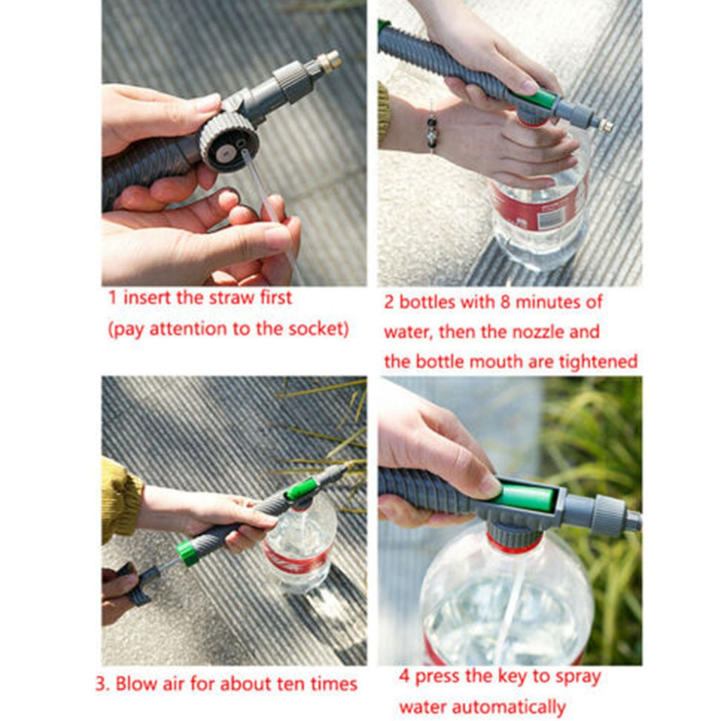 High-Pressure Bottle Garden Sprayer - Universal Nozzle for Watering and Cleaning