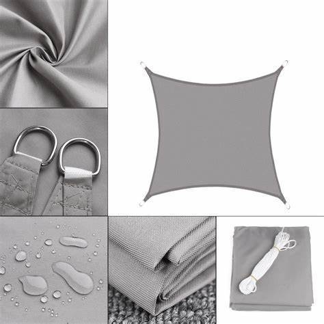 UV-Resistant Rectangular Sun Shade Sail - Outdoor Shade with Durable Rope for Protection