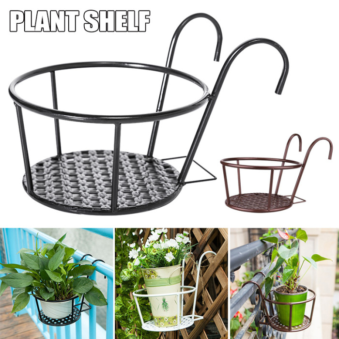 Hanging Metal Planter Basket – Garden & Terrace Pot with Hook for Outdoor Display