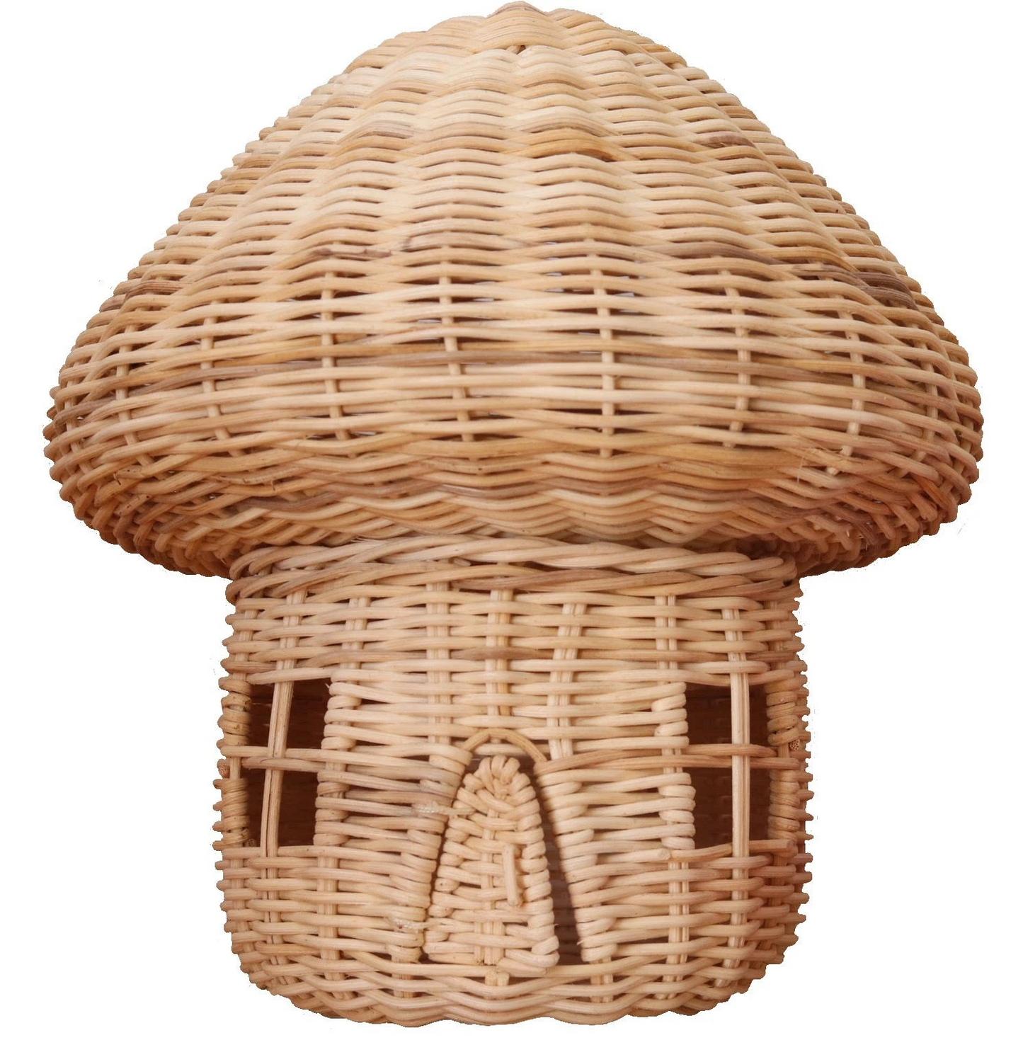 Handcrafted Rattan Mushroom Figurine - Charming Wicker Decoration for Home Decor