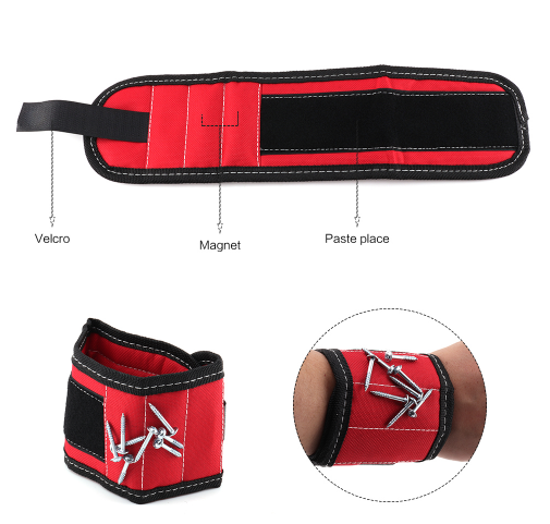 Magnetic Wrist Tool Holder - Convenient Storage for Screws, Nails, and Small Tools