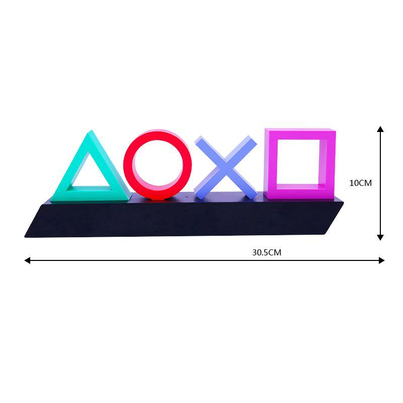 LED Table Lamp with PlayStation Icons – Music-Activated Gaming & Bedroom Decor Lamp
