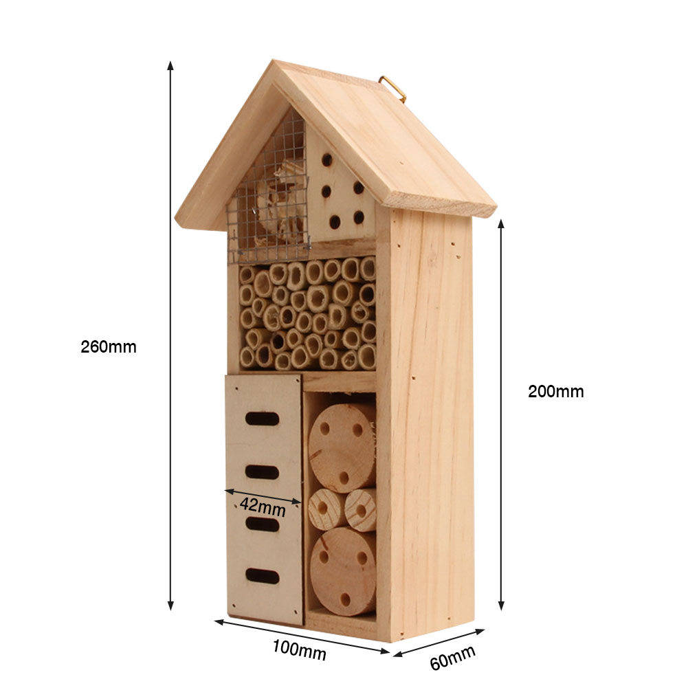 Wooden Insect Habitat - Bee and Bug-Friendly Shelter for Garden and Patio