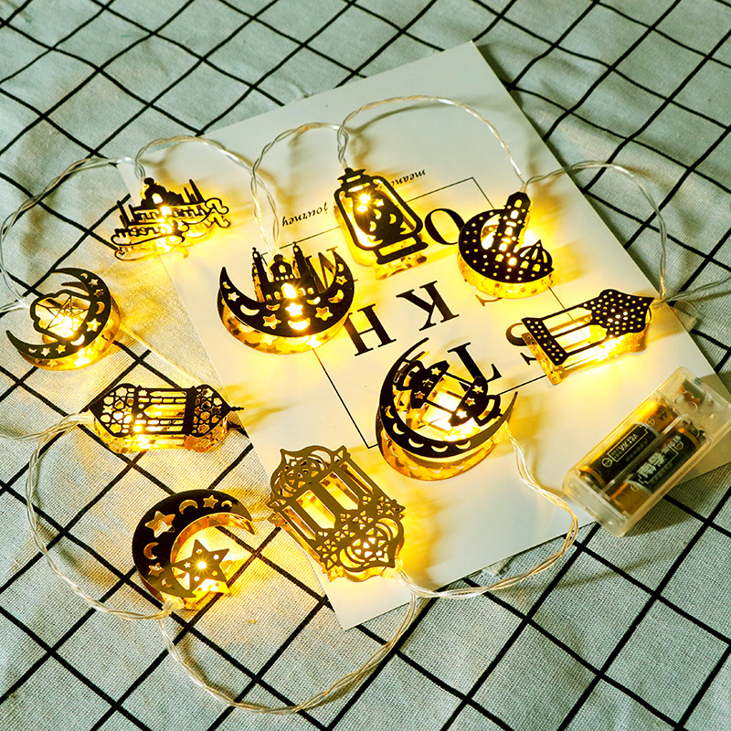 Colourful Led Fairy Lights - Decorative Lights with Moon and Lantern Motifs for the Home and Garden