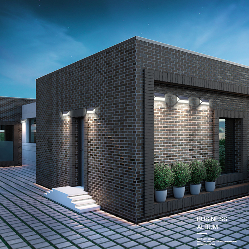 Modern Solar LED Outdoor Wall Light – Waterproof Façade Lighting with Motion Sensor