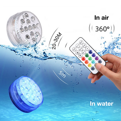 Remote-Controlled Underwater LED Light – RGB Multicolor Pool and Pond Lighting for Bathrooms