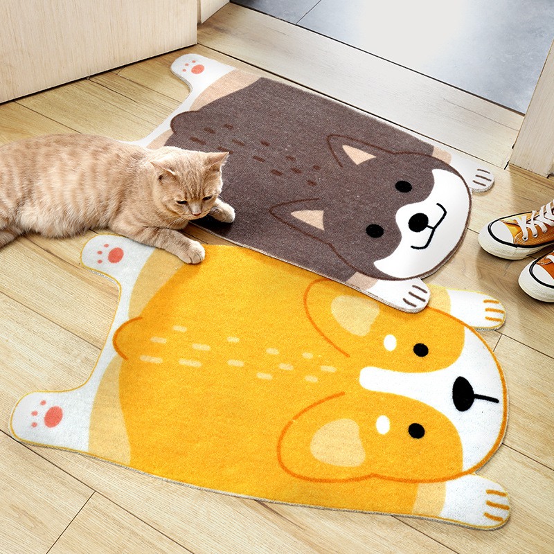 Adorable Animal Non-Slip Rug - Cute Pet Design for Kitchen, Bathroom, and Hallway