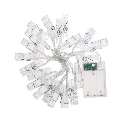 LED Photo Clip String Lights with Battery Power – Colour-Changing Lights for Displaying Photos and Decoration