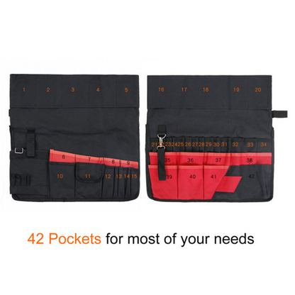 42-Pocket Garden Tool Storage Bag - Spacious Organizer for Outdoor Tools