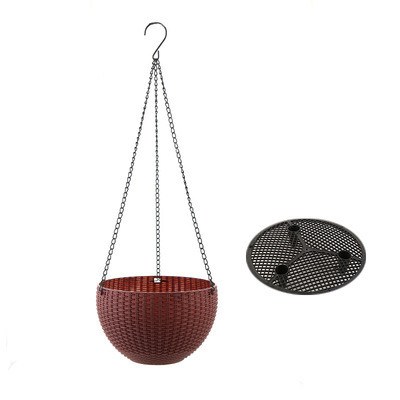 Woven Hanging Plant Basket with Chain - Perfect for Balcony and Garden Display