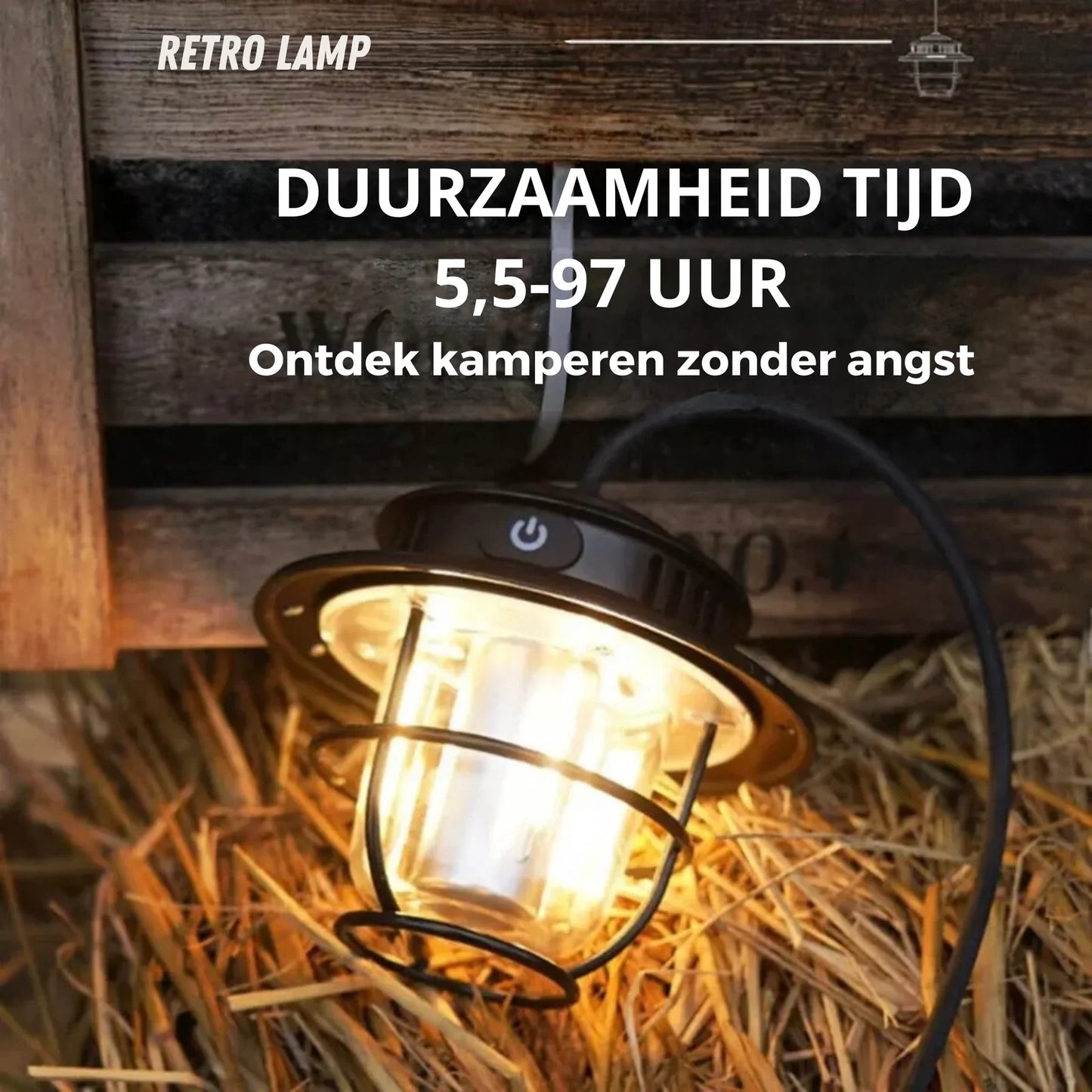 Rechargeable LED Camping Lamp with Hanging Hook