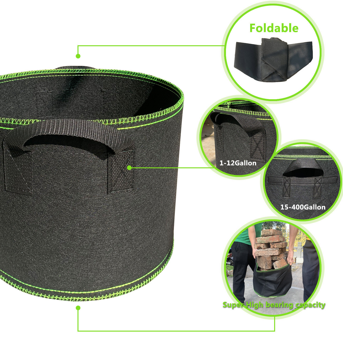 Durable Non-Woven Garden Planter Bag – Sturdy Plant Container with Handles