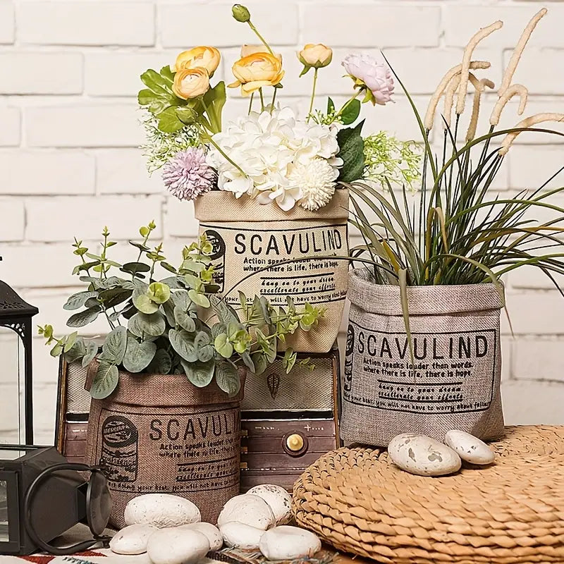 Stylish Printed Fabric Plant Pot – Multi-Use Storage Solution for Plants and Home Décor