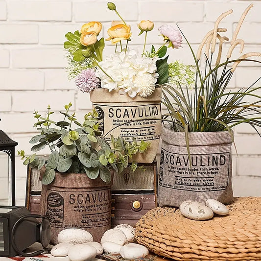 Stylish Printed Fabric Plant Pot – Multi-Use Storage Solution for Plants and Home Décor