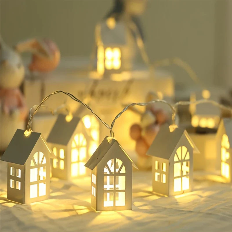 LED String Lights with Tiny House Decorations – Indoor Holiday Fairy Lighting