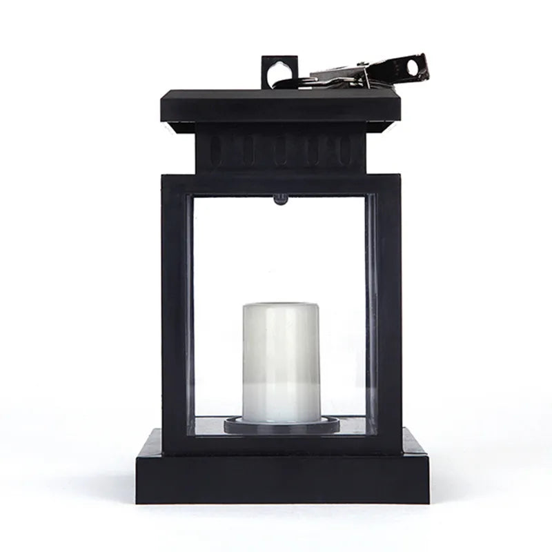 LED Solar Lantern with Candle Effect - Hanging Outdoor Lamp for Garden and Terrace Decoration