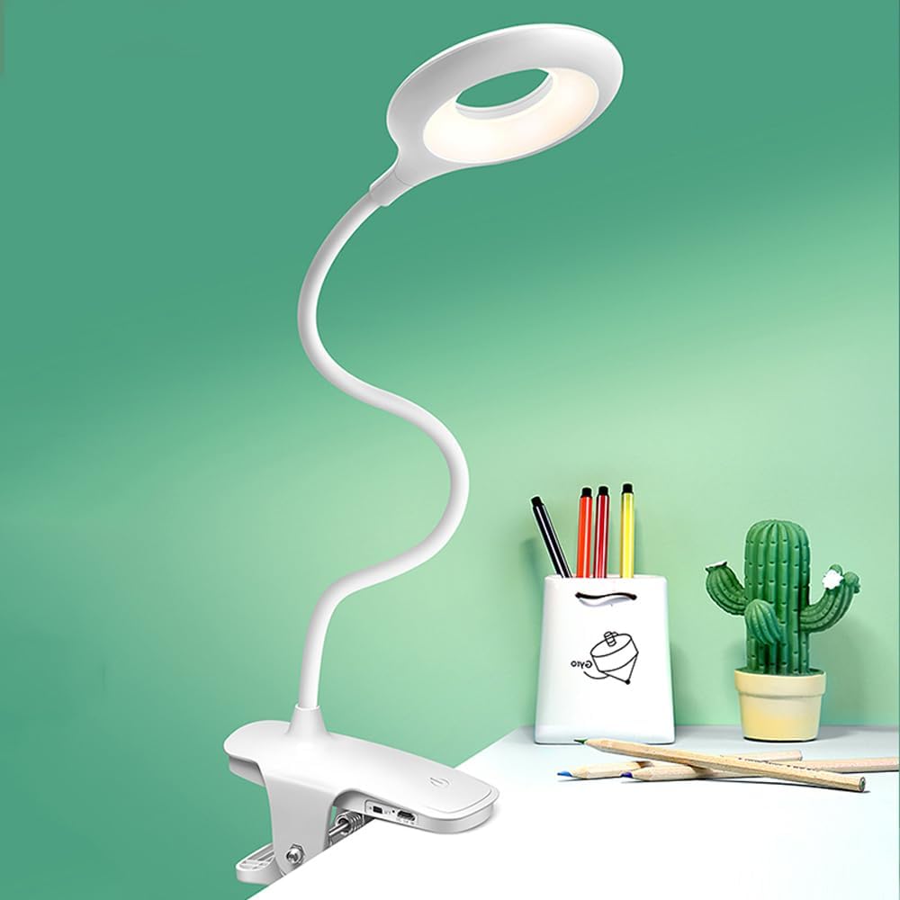Rechargeable LED Desk Lamp with Clip – Adjustable Study and Home Office Lighting